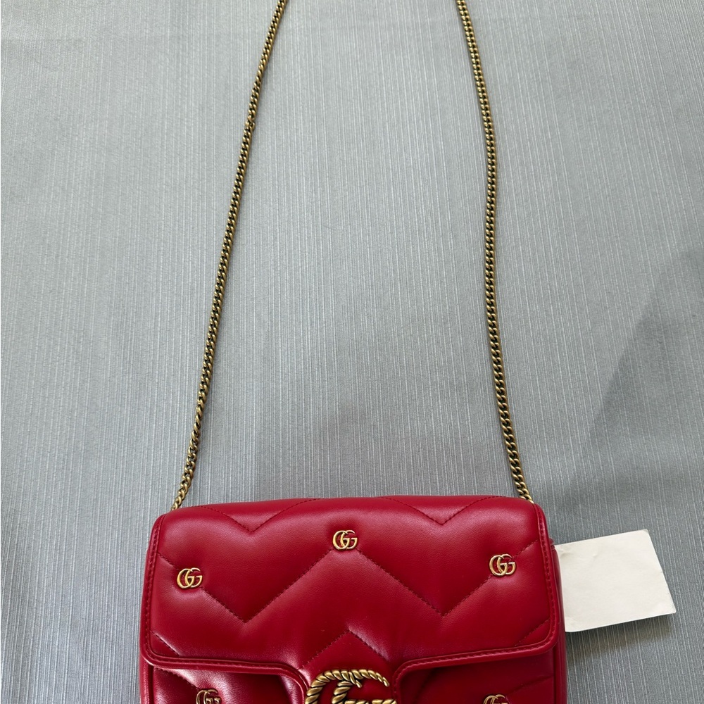 NWT Gucci Limited Edition Red Quilted Crossbody Bag w/ Slim Wallet - Picture 5 of 10